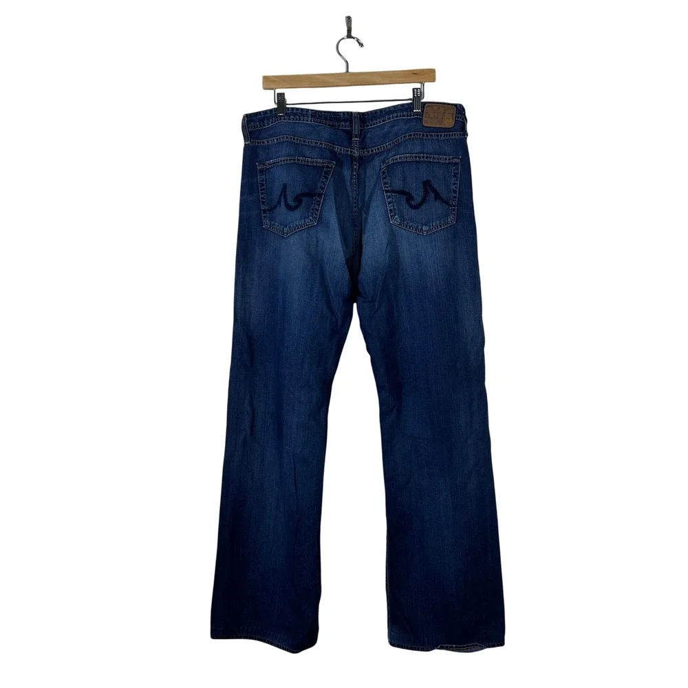 AG Adriano Goldschmied The Hero Solid Jeans Blue Relaxed Straight Leg Size 38x34